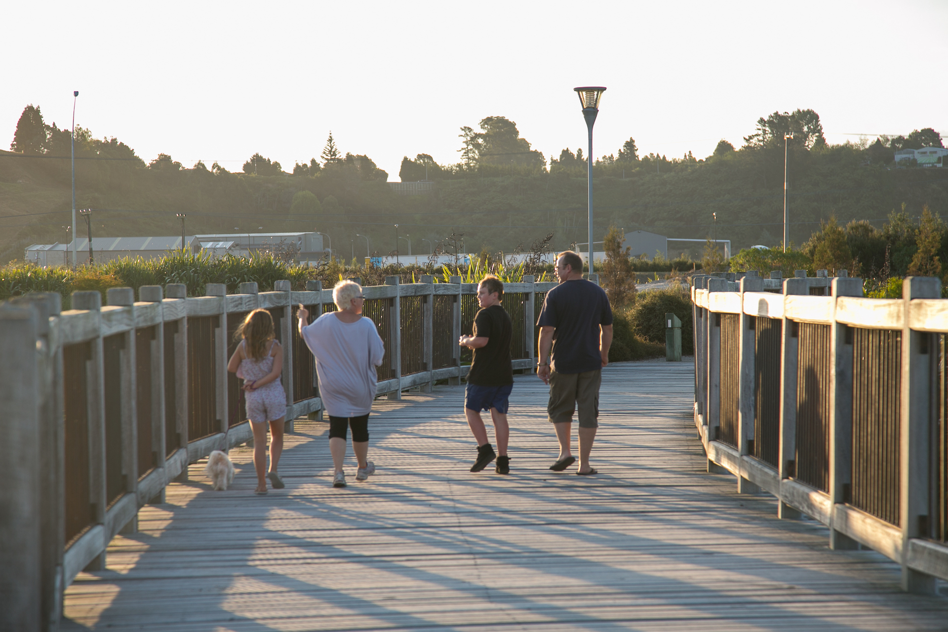 The Lakes family walkway illuminated by ibex lighting solutions.