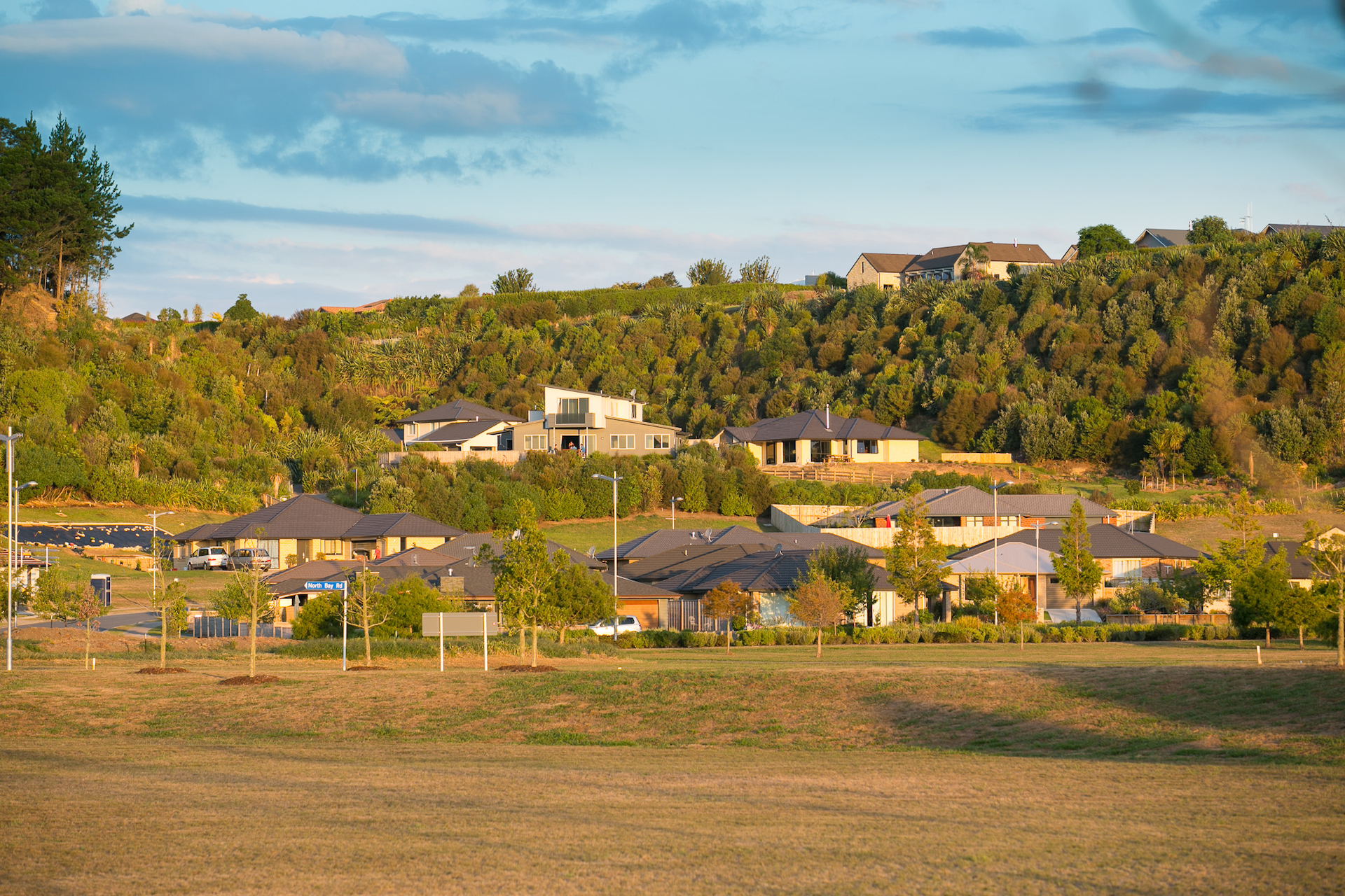 The Lakes houses illuminated by ibex lighting solutions.