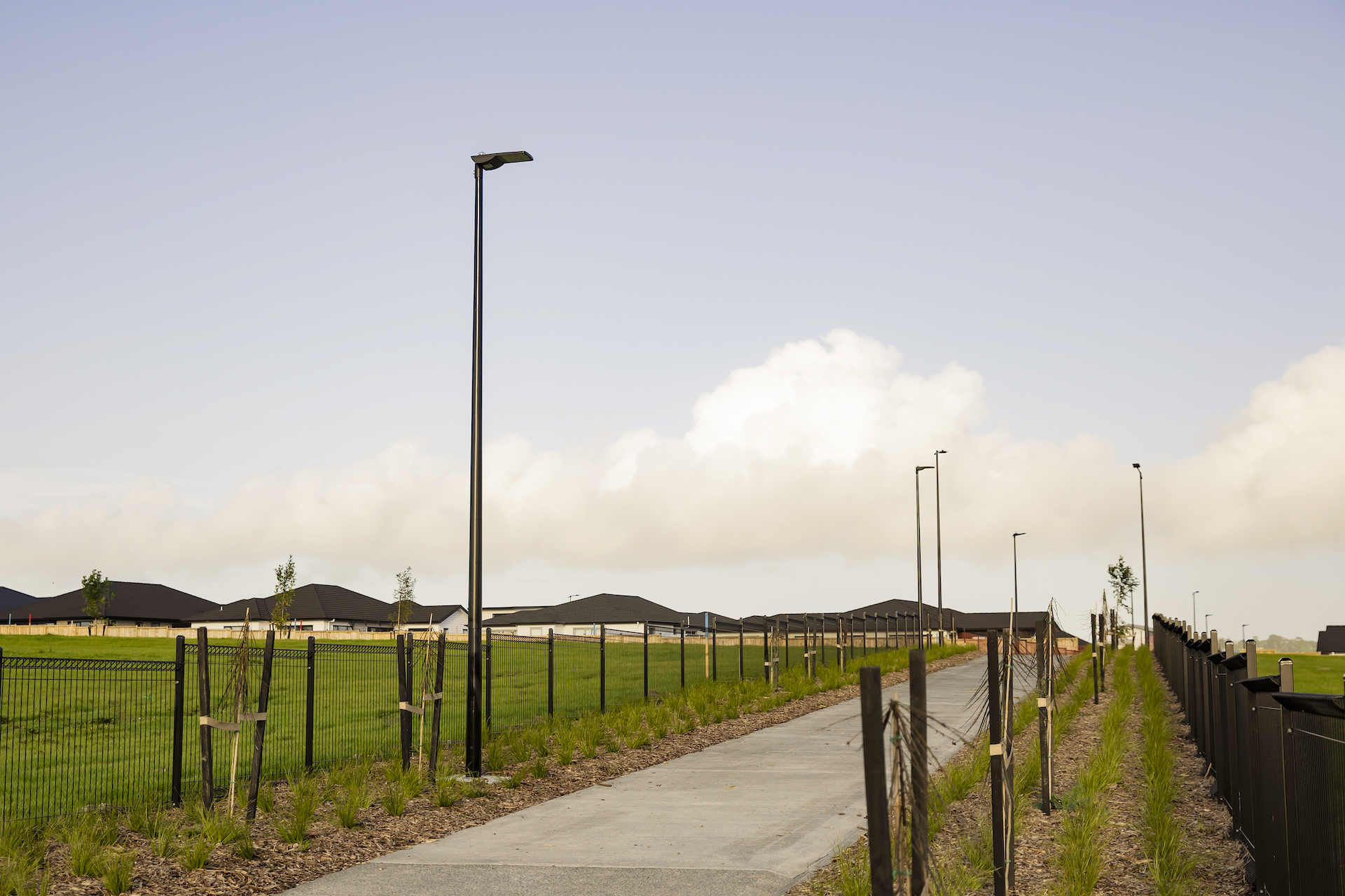 Milldale shared pathway illuminated by ibex lighting solutions.